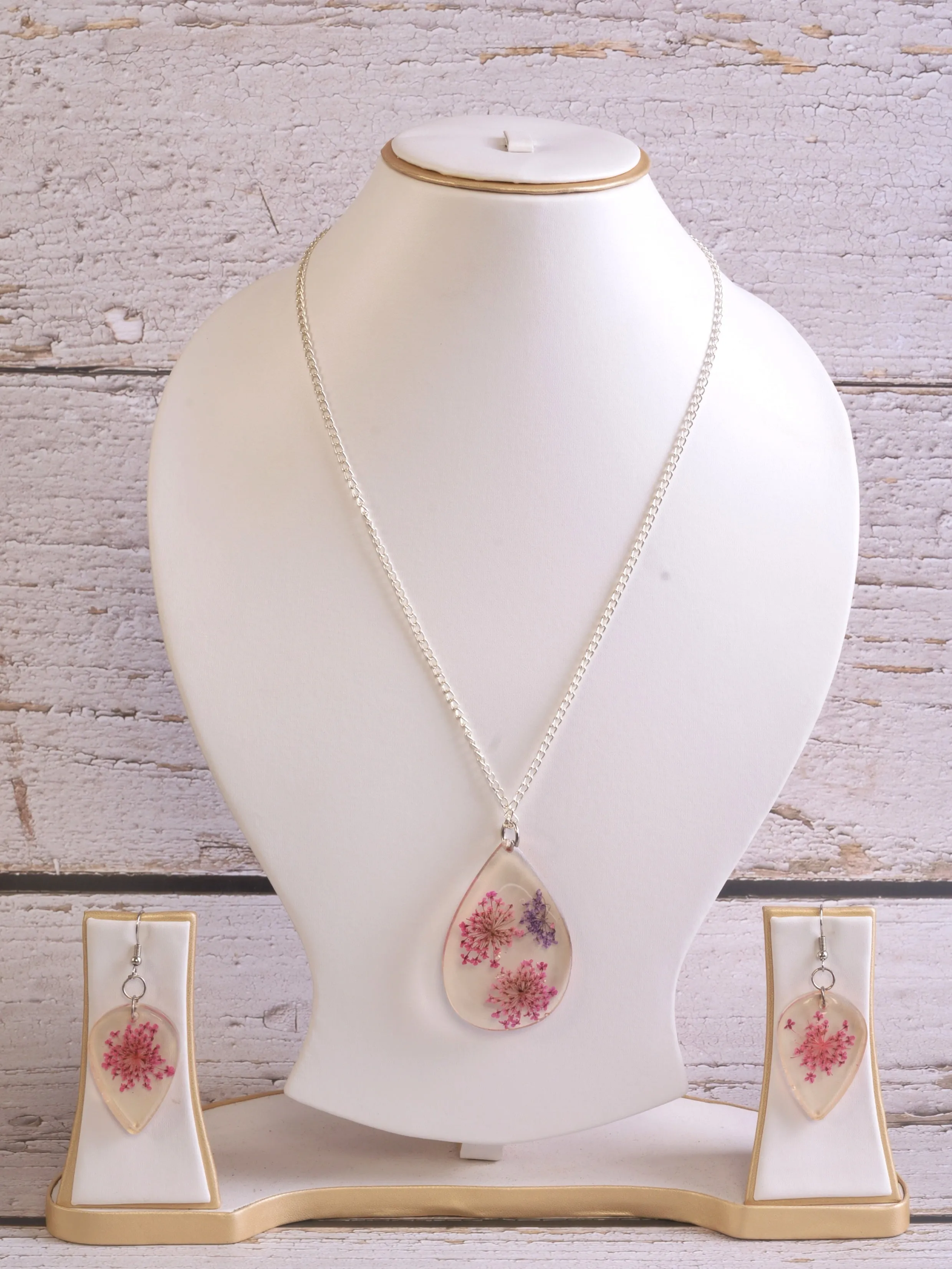 Emily Resin Pendant & Earrings set