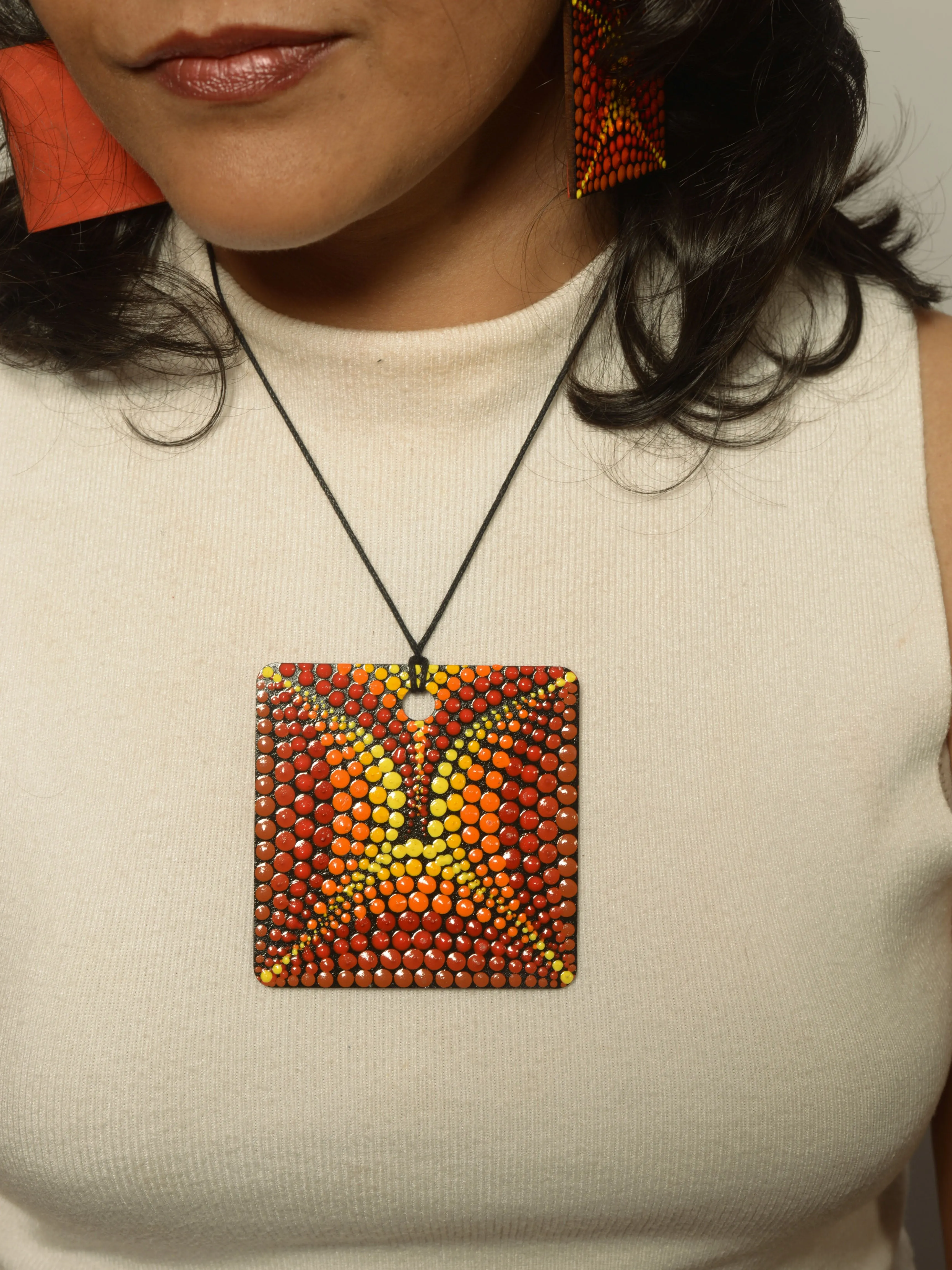 Indira Mandala Pendant & Earrings set