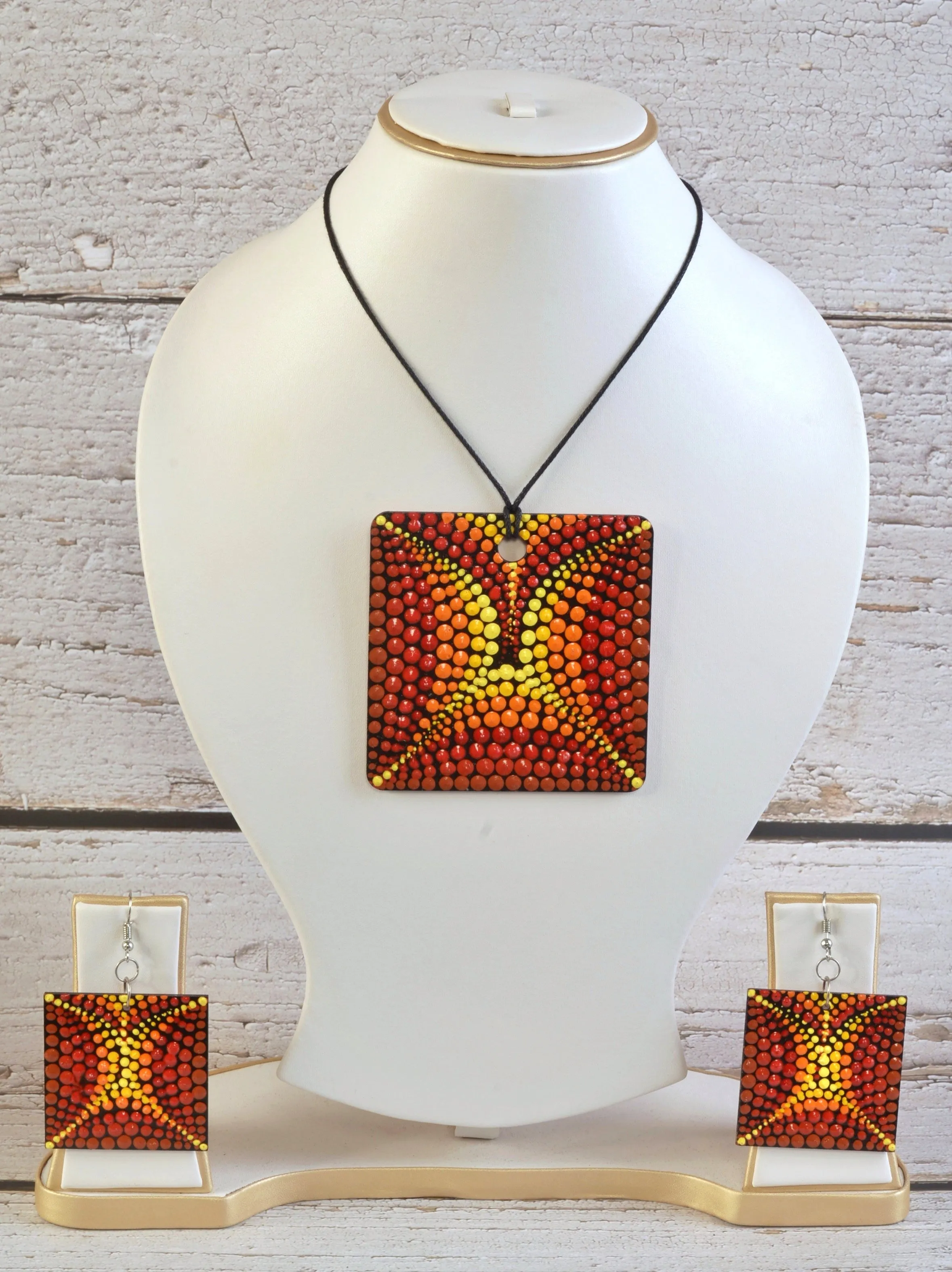 Indira Mandala Pendant & Earrings set