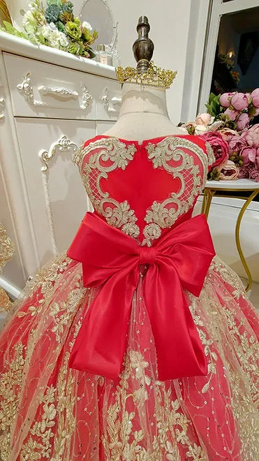 Jade Red & Gold Hanbok Set