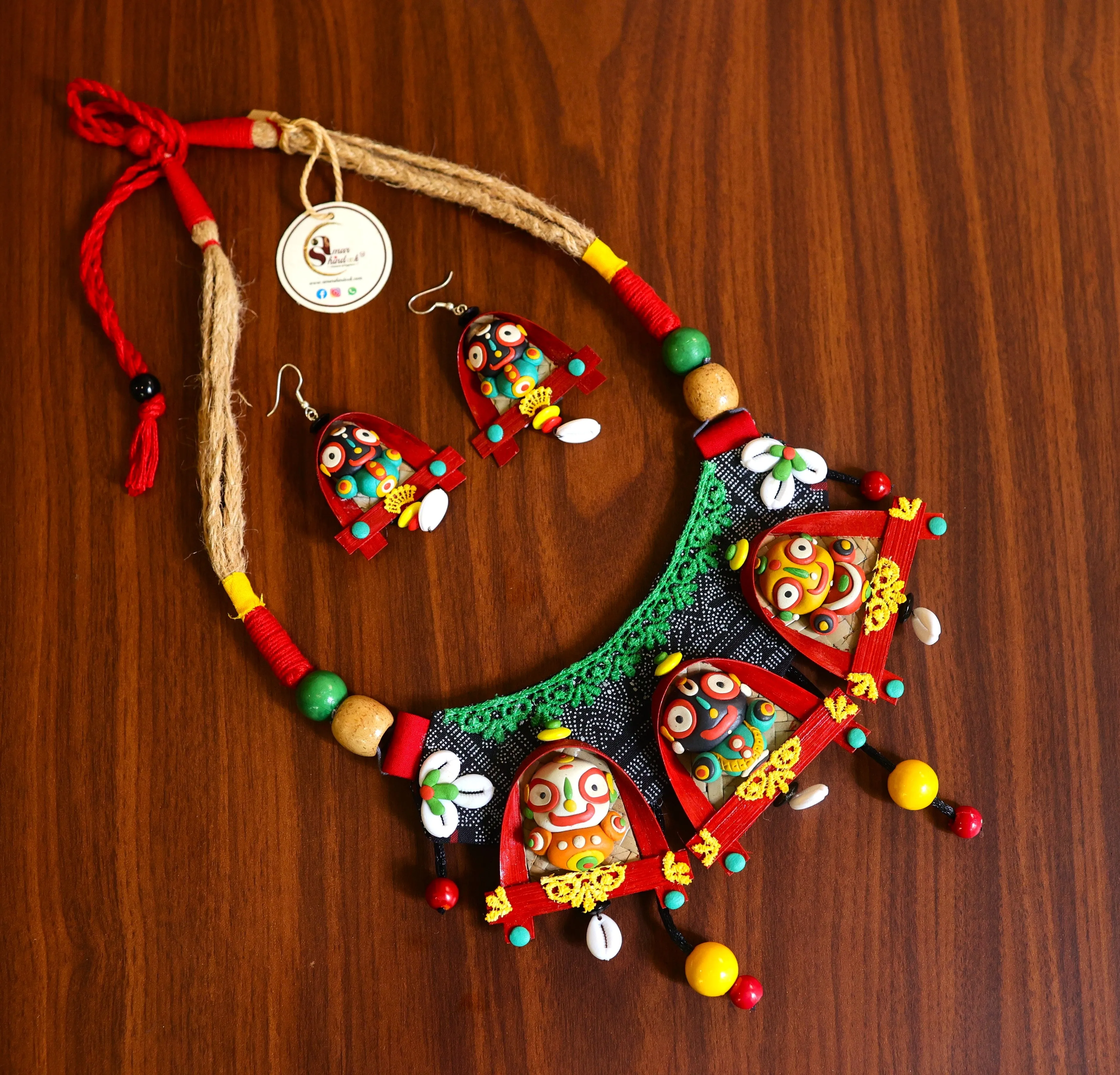 Jagannatha Poly Ceramic Necklace & Earring set