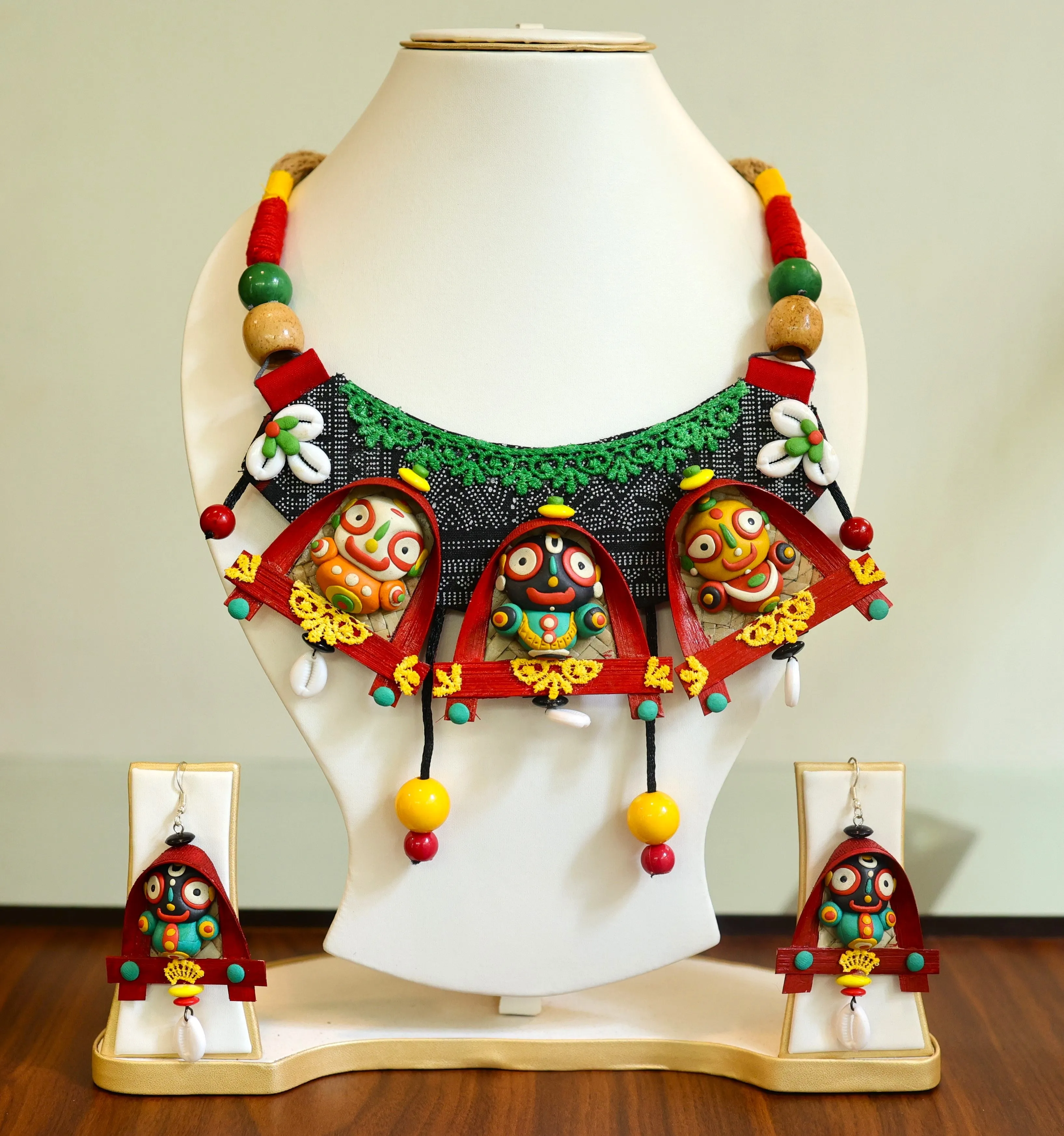 Jagannatha Poly Ceramic Necklace & Earring set