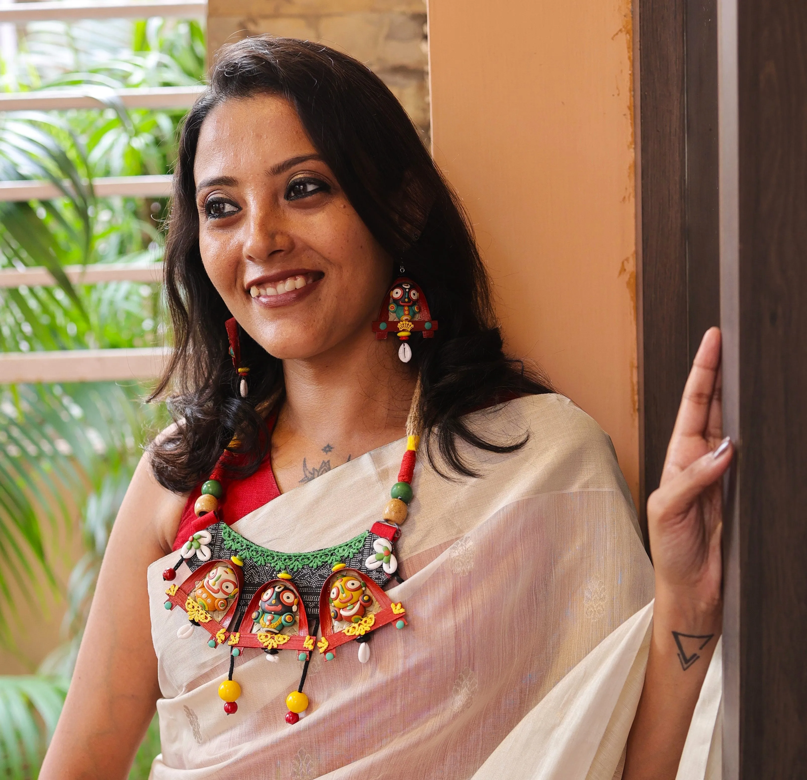 Jagannatha Poly Ceramic Necklace & Earring set