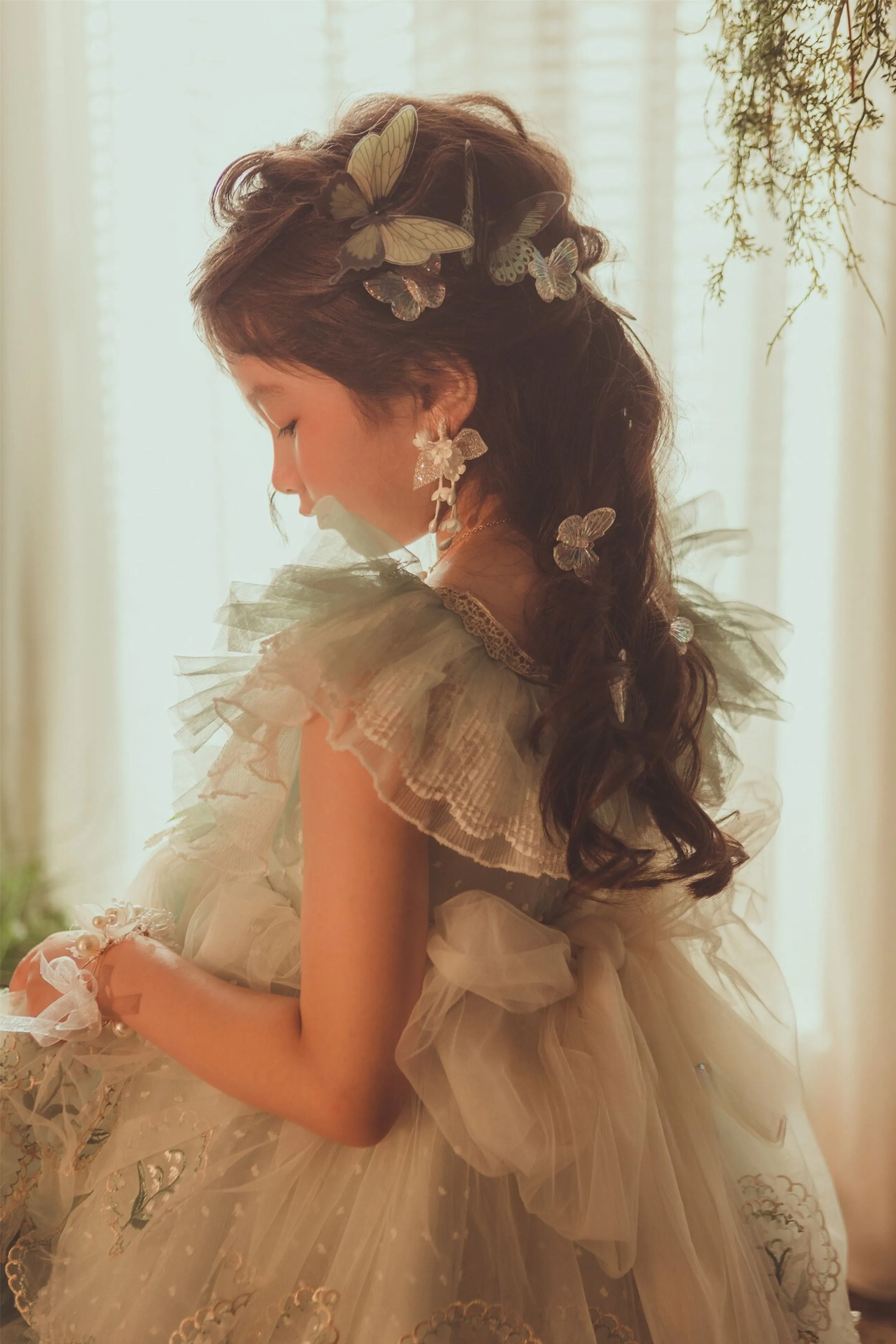 Lily of the Valley Mint Green Chiffon Dress