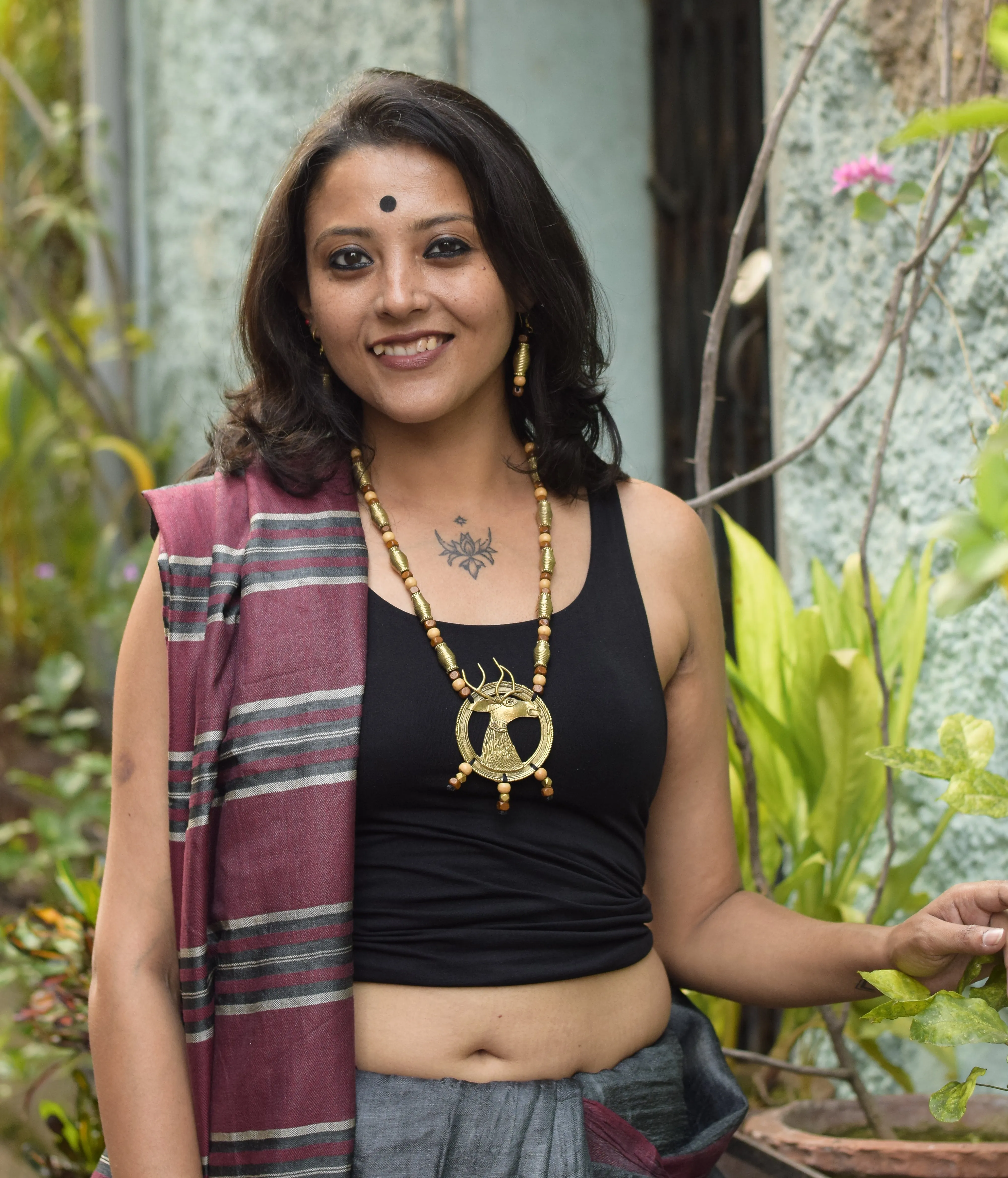 Mahika Deer Dokra Necklace & Earrings set