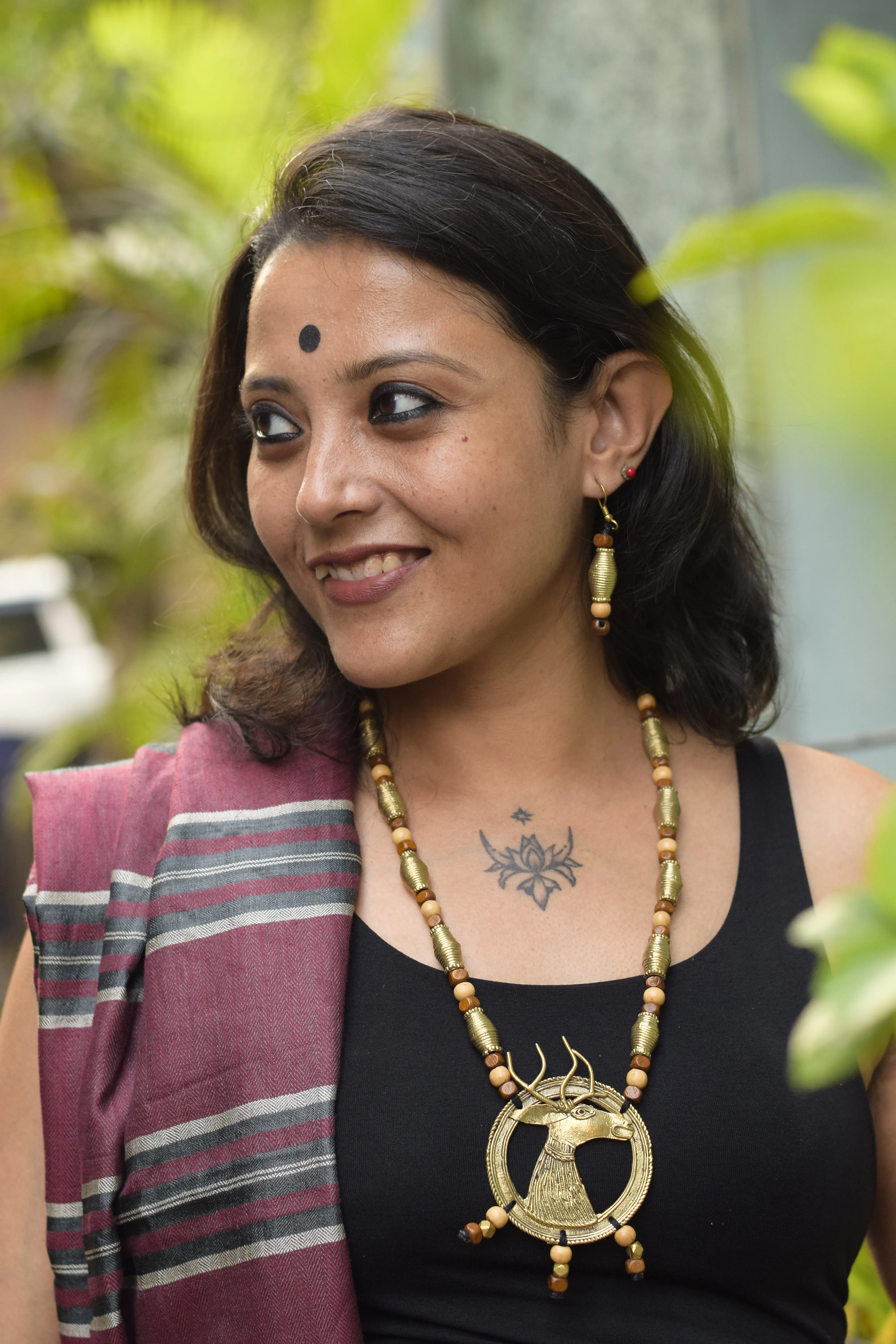 Mahika Deer Dokra Necklace & Earrings set