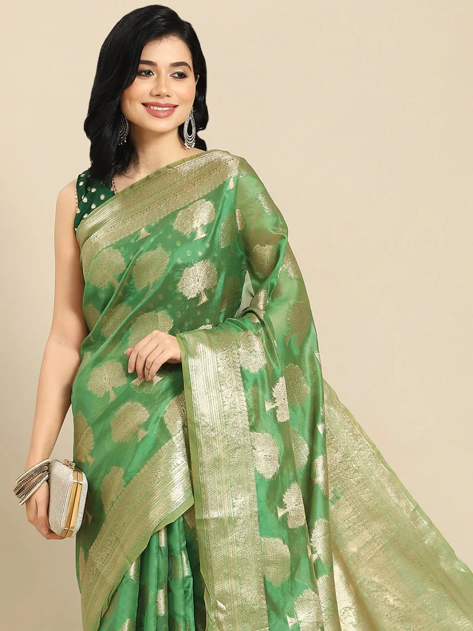 MAJI ORGANZA FESTIVE WEAR SAREE