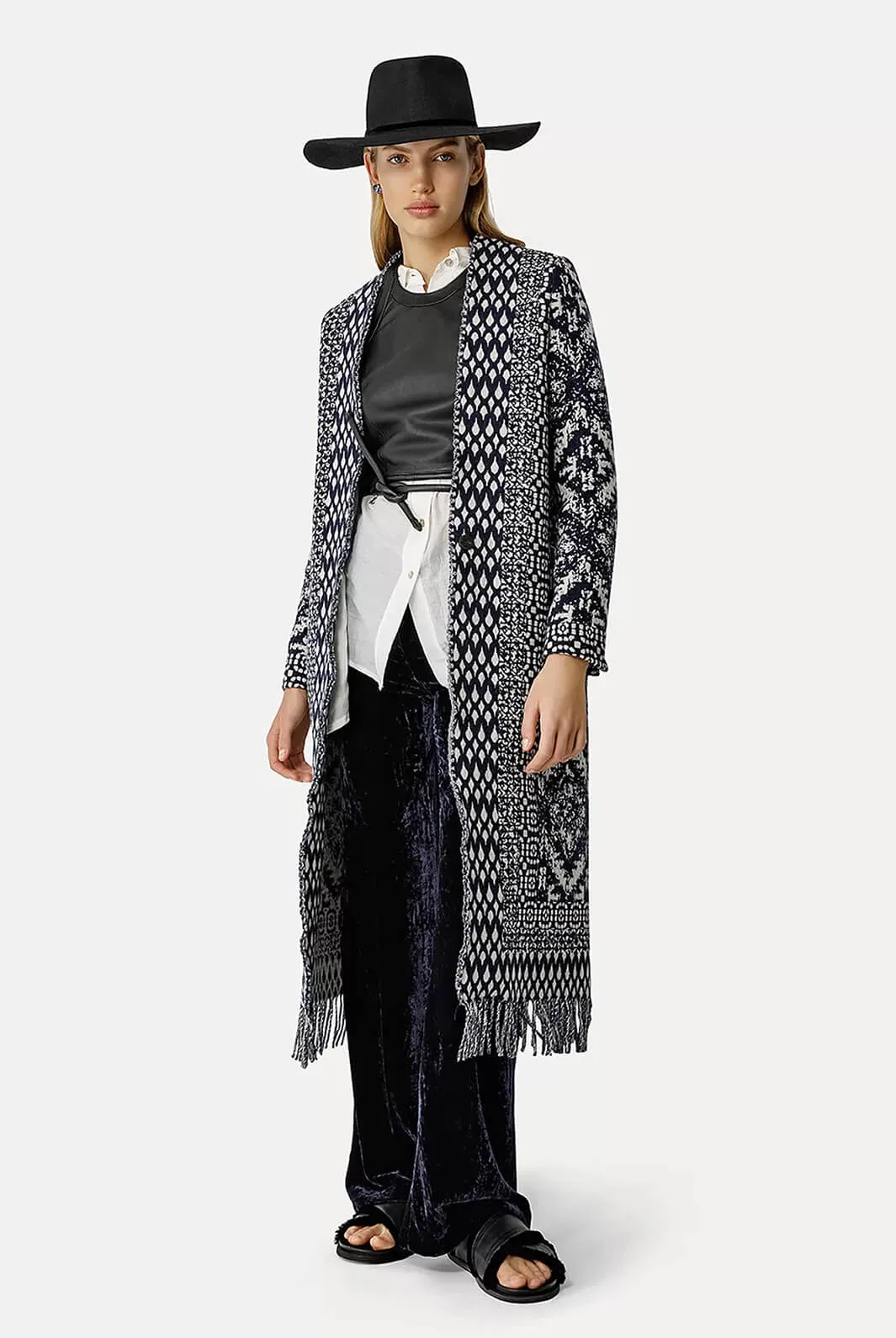My coat “clio” jacquard coat