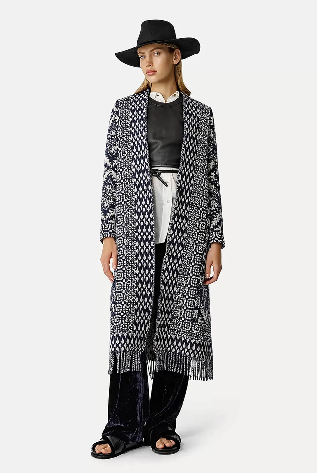 My coat “clio” jacquard coat