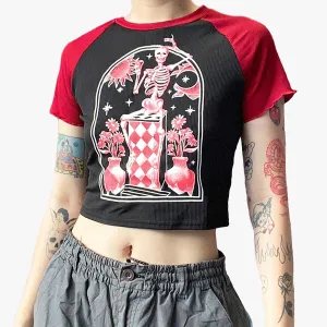 Playful Death Raglan Crop Top