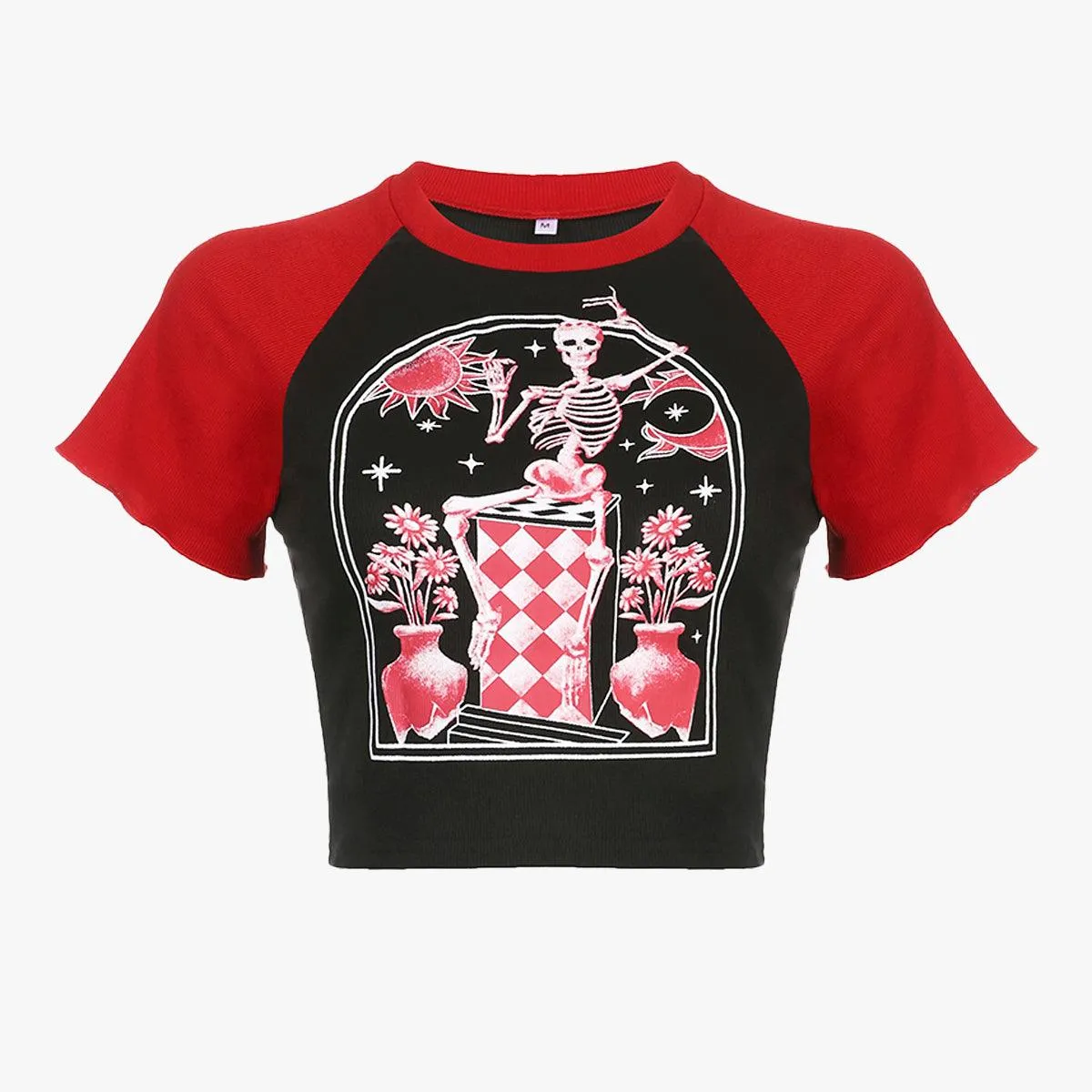 Playful Death Raglan Crop Top