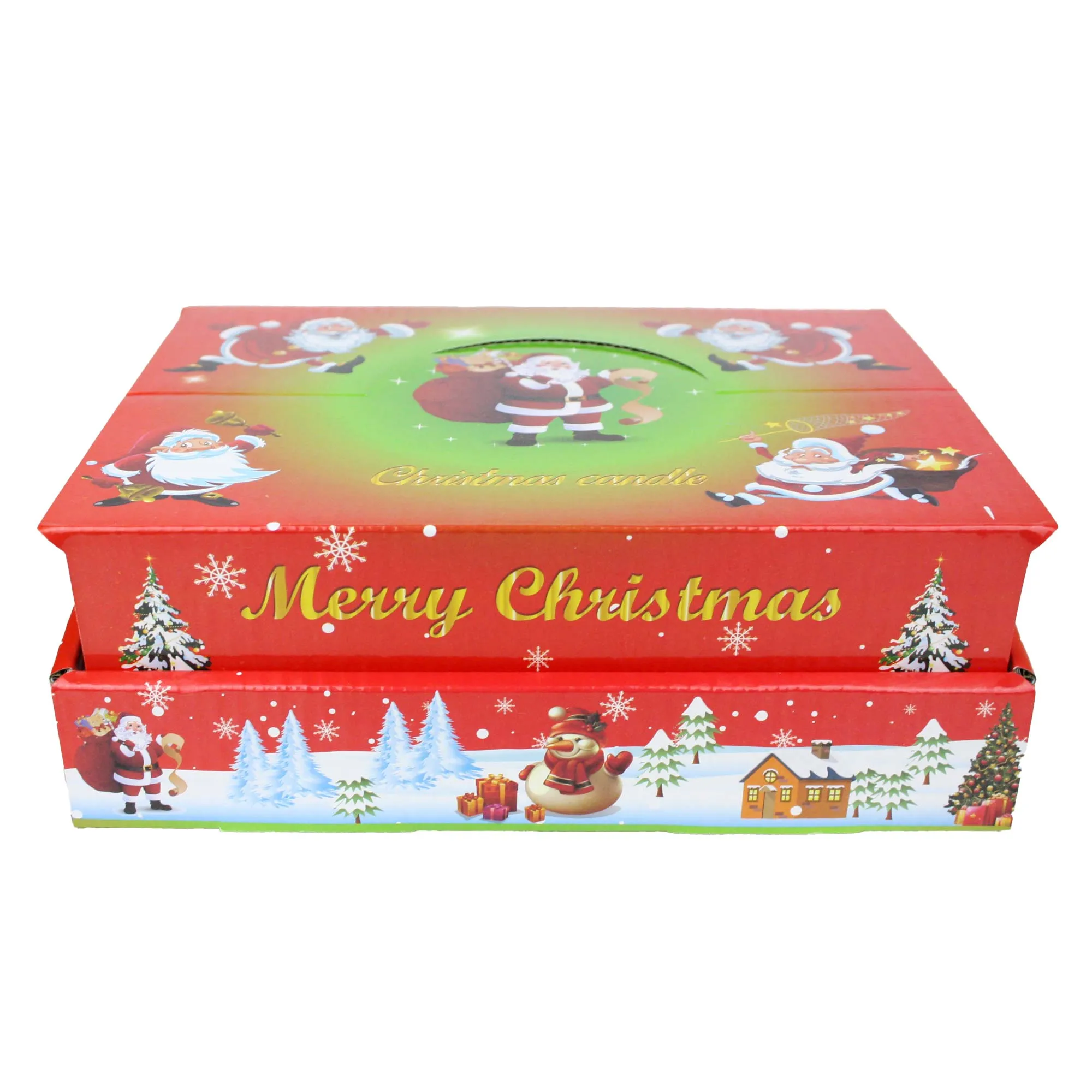 Set 2 Sonwman Christmas Tree Tea Light Candle - Pack of 12