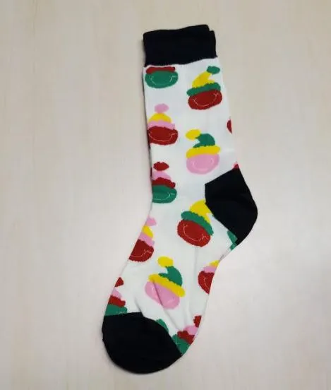 SF1102 Beige Smiley Face Wearing Hats Socks