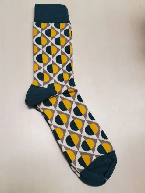 *SF507 Green & Yellow Circles Socks