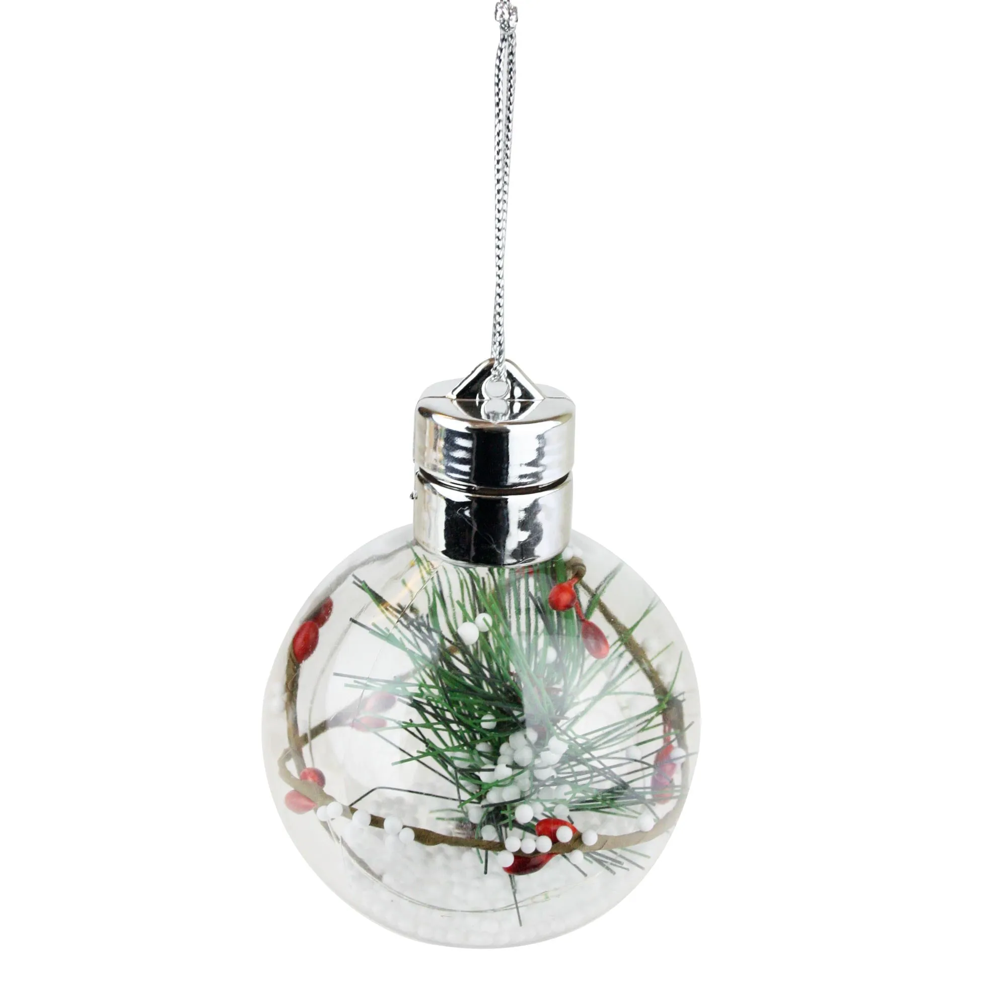 Transparent Christmas Tree Oranments with Lights - Pack of 6