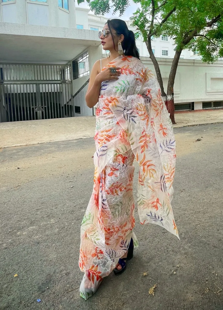 ZARIYA ORGANZA FESTIVE WEAR SAREE
