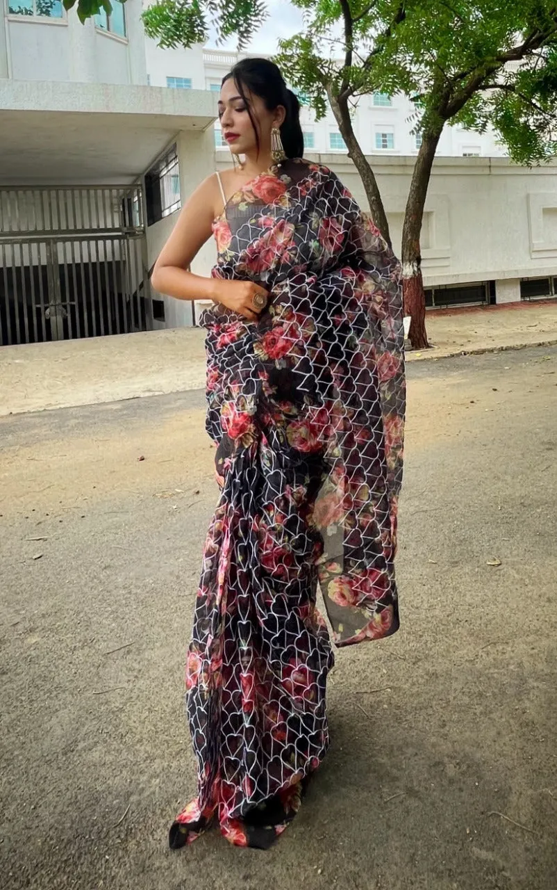 ZARIYA ORGANZA FESTIVE WEAR SAREE